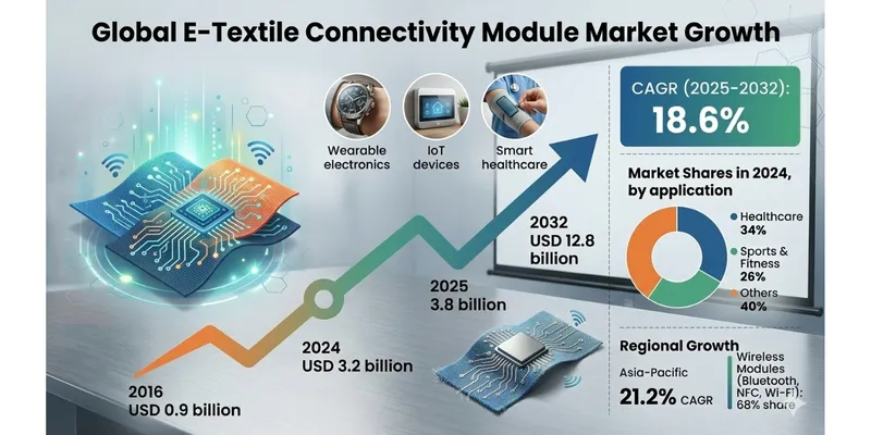 E-Textile Connectivity Module Market: 10-Year Data, 18.6% CAGR & Future Projections 